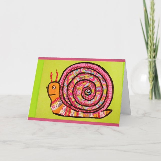 Färgkort och Snigel-hälsningskort för Roligt Kort (Framsida)