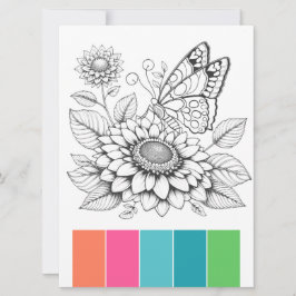 Färgkortsbehandling för fjäril-Vuxen Inbjudningar