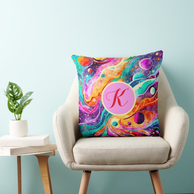 FÄRGKOSMISK ART KUDDE (Stol)
