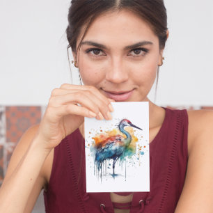 Färgkran i vatten vykort