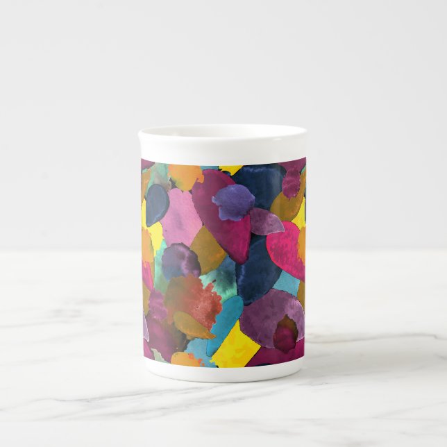 Färgkrasch 3 benporslin mugg (Framsidan)