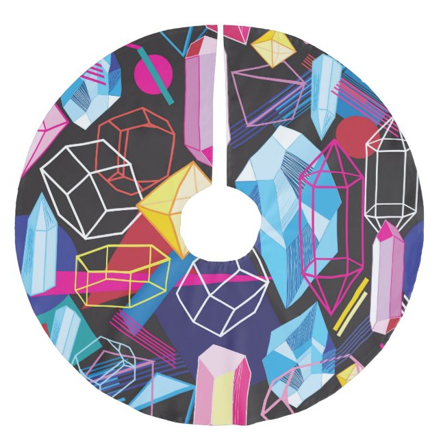 Färgkristaller, abstrakt av mörk, bakgrund julgransmatta borstad polyester (Framsidan)