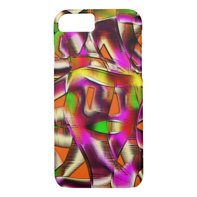 Färgkronade skärsår med rosa och kardad Case-Mate iPhone skal (Baksida)