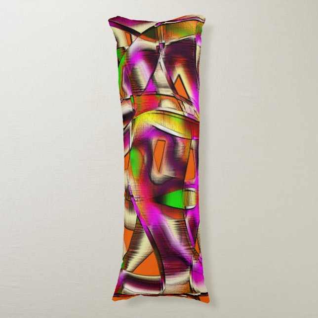 Färgkronade skärsår med rosa och kardad kroppskudde (Framsidan Vertikal)