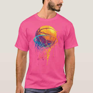 Färgkula Tie Dye Färg Stänk Basketbal T Shirt