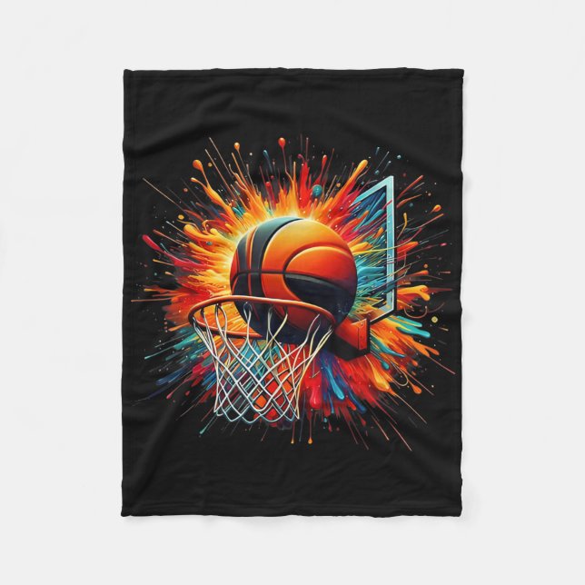 Färgkula Tie Dye Färg Stänk Ring Net Fleecefilt (Framsidan)