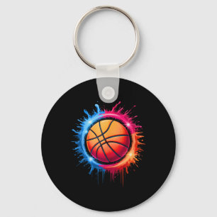 Färgkula Tie Dye Färg Stänk Ring Net Nyckelring