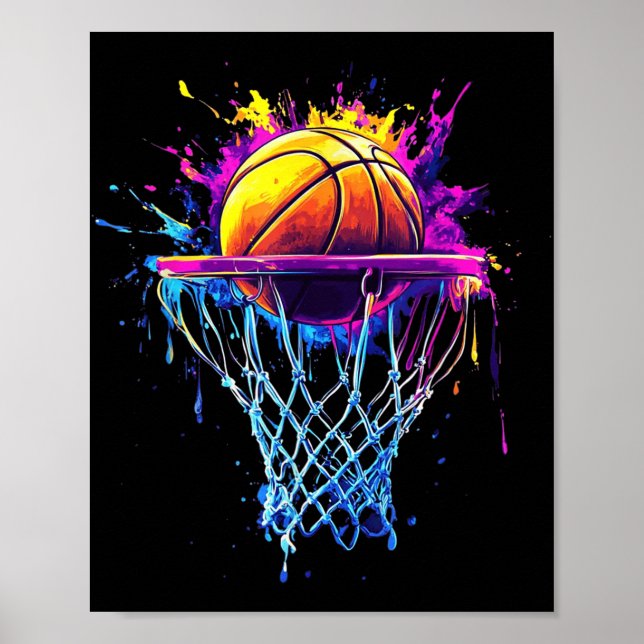Färgkula Tie Dye Färg Stänk Ring Net Poster (Framsidan)
