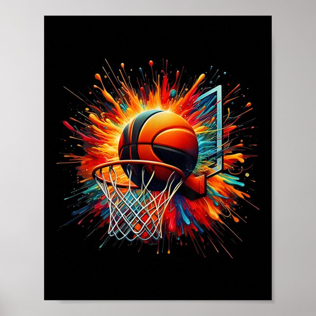 Färgkula Tie Dye Färg Stänk Ring Net Poster (Framsidan)