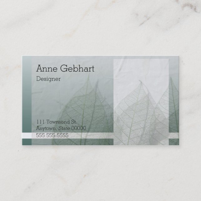 Färgkvarter och löv visitkort (Framsida)