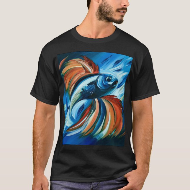 Färglackering av fisk T-Shirt (Framsida)