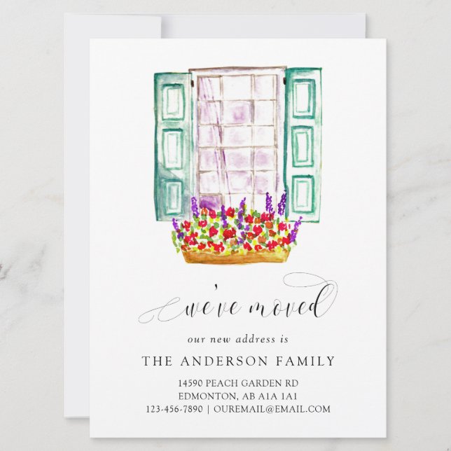 Färglåda för fönsterruta för vi har flyttat meddelande (Framsida)