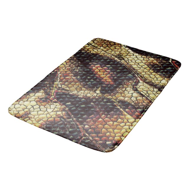 Färgläder med gulaktig och brun färg? badrumsmatta (Vinklad)