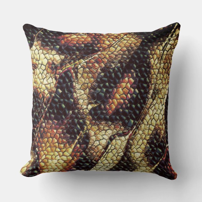 Färgläder med gulaktig och brun färg? kudde (Framsida)