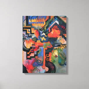 Färglagd komposition av August Macke, Vintage Art Canvastryck