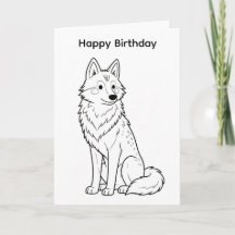 Färglägg din egen födelsedagsbil wolf design