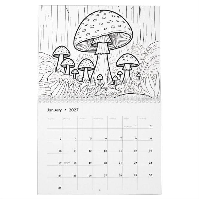 Färglägg din egen  kalender (Jan 2027)