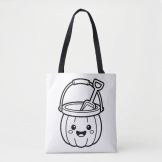 Färglägg Din Egen Kawaii Pumpa Sandlåda Tygkasse