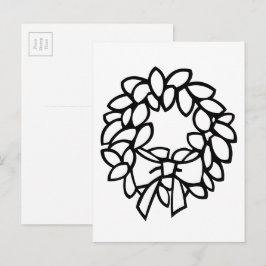 Färglägg Din Egen Krans med Band Julkort Vykort