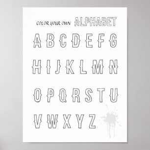 Färglägg dina egna ABC barn Poster