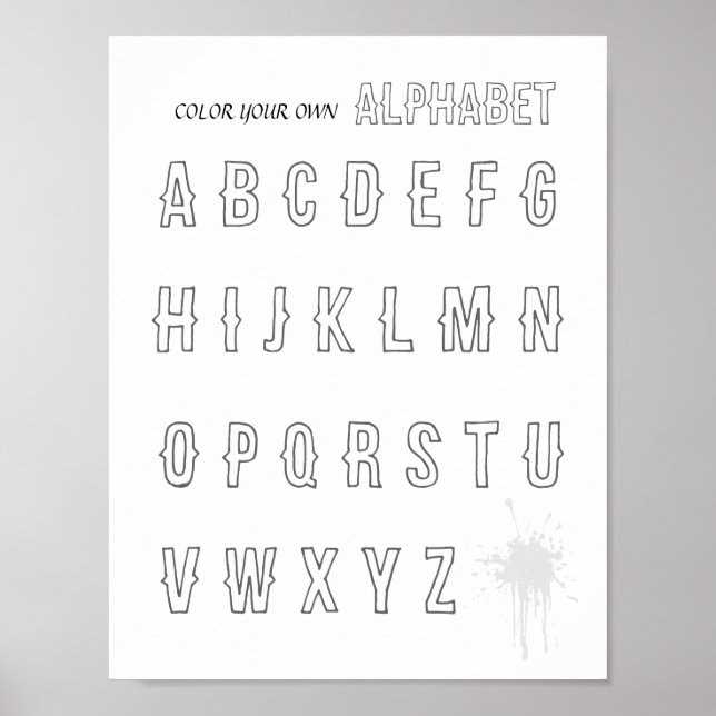 Färglägg dina egna ABC barn Poster (Framsidan)