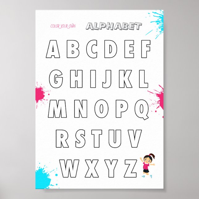 Färglägg dina egna ABC-barn Poster (Framsidan)