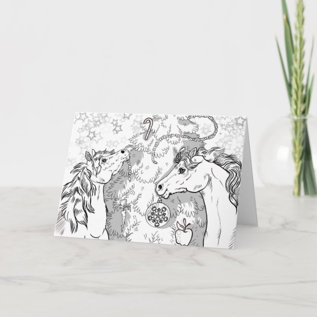 Färglägg dina egna julponnyer kort (Framsida)