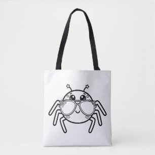 Färglägg dina egna Kawaii Spindel Solglasögon Tygkasse