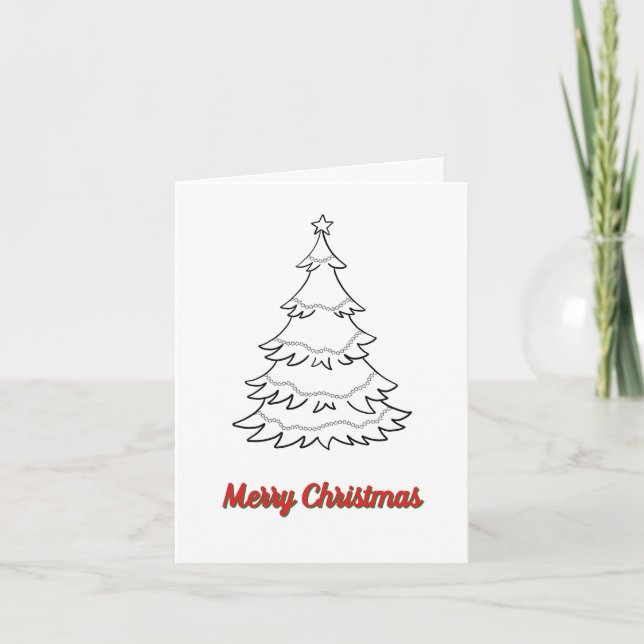 Färglägg ditt eget kort, God Jul Kort (Framsida)