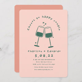 Färglägga Retro Contemporary Art Bröllop Inbjudningar