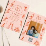 Färglägga Retro Contemporary Art Bröllop Inbjudningar<br><div class="desc">Färglägga Retro Contemporary Art Bröllop</div>