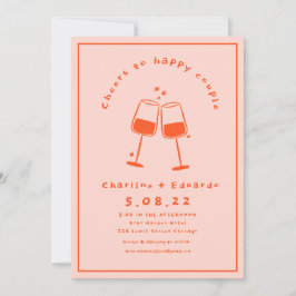 Färglägga Retro Contemporary Art Bröllop Inbjudningar