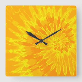 Färglås för Bright Gult Spiral Fyrkantig Klocka
