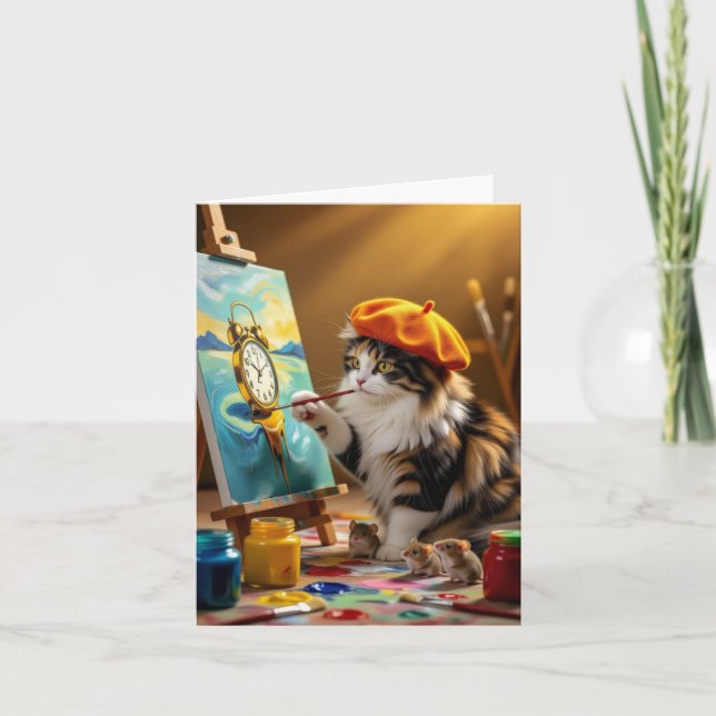 Färglås för grått Kattunge Tack Kort (Framsida)