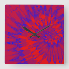 Färglås för ljusröd och blå Spiral Fyrkantig Klocka