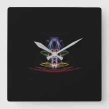 Färgligt, abstrakt väggklocka för design