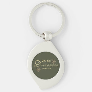 FÄRGLIGT SPECIELL KÄRLEK GÅVA TILL DOTTER SWIRL SILVERFÄRGAD NYCKELRING