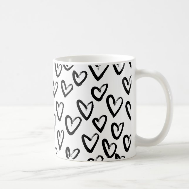 Färglinje Heart Mönster Kaffemugg (Höger)