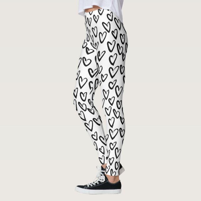 Färglinje Heart Mönster Leggings (Vänster)