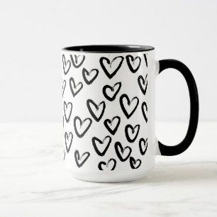 Färglinje Heart Mönster Mugg