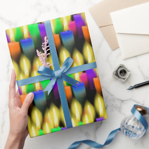 Färgljus på dagsljus på svart presentpapper