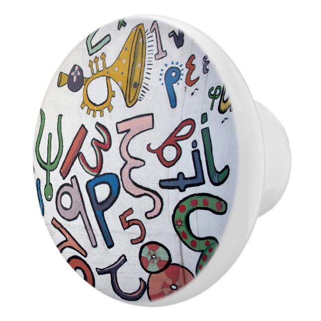 Färglös ABC keramisk dragning Knopp (Höger)