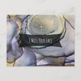 Färglös Abstrakt Alkohol Bläck. Jag saknar Ansikte Vykort