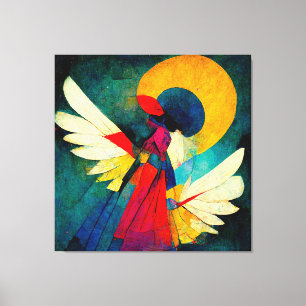 Färglös Abstrakt Angel Wood Wall Art Canvastryck