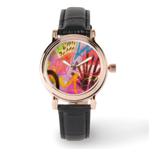 Färglös Abstrakt Art Armbandsur