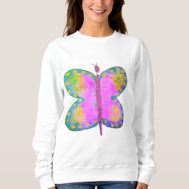 Färglös Abstrakt Art Butterfly Wearable Art T Shirt (Framsida)