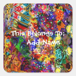 Färglös Abstrakt Art Mönster Fyrkantigt Klistermärke