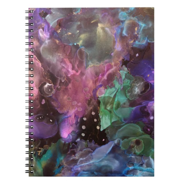 Färglös Abstrakt Art Space Nebula Anteckningsbok (Framsidan)
