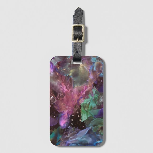 Färglös Abstrakt Art Space Nebula Bagagebricka (Framsida vertikal)