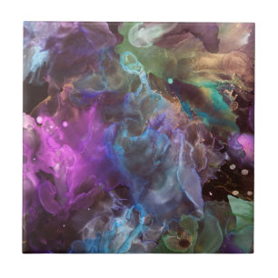 Färglös Abstrakt Art Space Nebula Kakelplatta